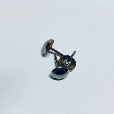 BULLETTE Chiodi Testa BOMBATA da 9 x 15 MM per Divano Sedia Poltrona 100 Pezzi, Colore Nichel