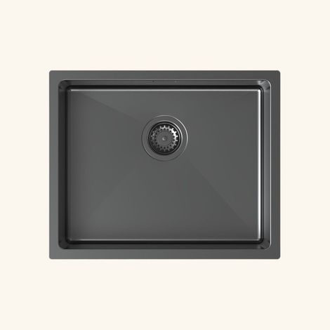 Évier inox PVD gun métal Luisina TRIO 1 bac 550x450 (1/4)