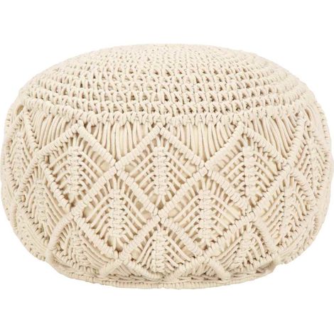 Makramee Sitzpuff Handgefertigt 45 x 30 cm Baumwolle
