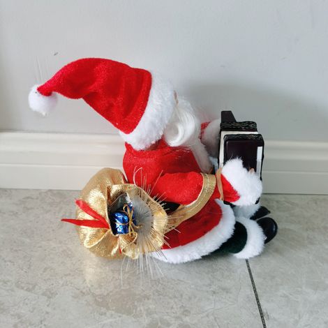 Père Noël dansant électrique Noël décoration musicale boîte cadeau 1 pièce poupée dansante doigts (1/5)