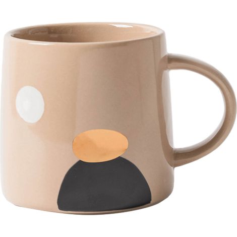 Mug En Céramique - 380 ml - Pour Café Et Thé - Usage Bureau Et Maison - Design Moderne Avec Poignée En Forme De Point D Interrogation - 1 Pièce (1/5)