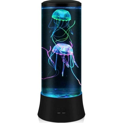 Jellyfish Aquarium Light-Up Lamp, Automatic 7-Color Changing, Silent & Stabilized Power Supply, 38cm, Soothing Decoration for Children, Autistic Individuals, and Home (1/5)