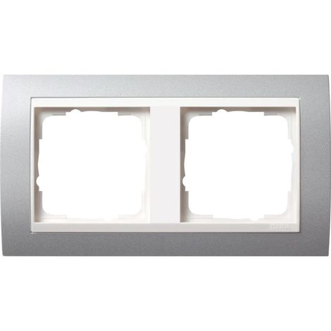 Gira Marco embellecedor 2f Interm. RW Gira Event F Alu [0212326], 0212 326