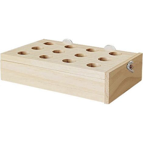 Futterbox für Vögel, Futterspielzeug, Lernspielzeug, Beschäftigungsspielzeug aus Holz, interaktives Versteck, Leckerlis für Kleintiere, Ratten-20.8x12.8x5cm (1/5)