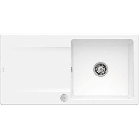 Evier VILLEROY ET BOCH Siluet 60 Blanc CeramicPlus avec vidage automatique