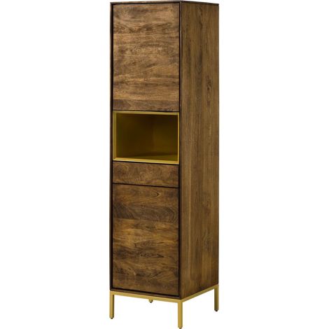 Highboard Mango 45x45x175 braun geölt CHICAGO 110