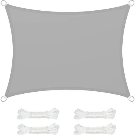 Voile d'ombrage 3 x 4 m, imperméable,avec Une Colonne d'eau de 665 mm,Protection Solaire en Polyester indéchirable,Protection UV 93% (1/5)