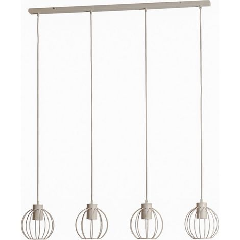 [NEUWERTIG] B-Ware Helam Starlight Hängelampe Pendelleuchte Lampe Cremeweiß 4 Flg 100 Cm Metall