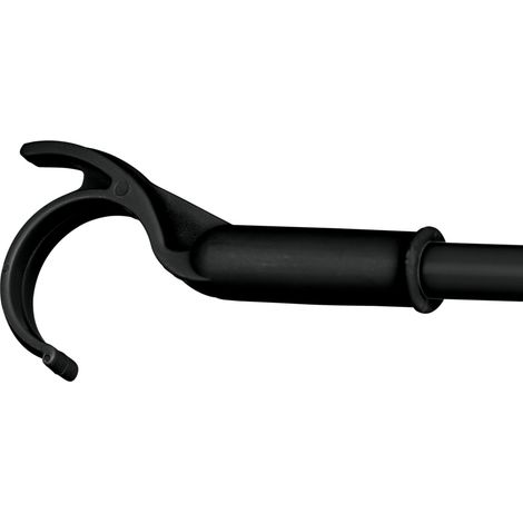 WENKO Gancio Herkules, gancio allungato per prelevare indumenti, accessorio per sistema telescopico regolabile Herkules, in acciaio, gancio e impugnatura in plastica, 3 x 76 x 1 cm, Nero (1/5)
