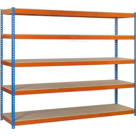 Estantería metálica sin tornillos SIMONRACK de 5 estantes (200x120x60cm) GALVA Y MADERA