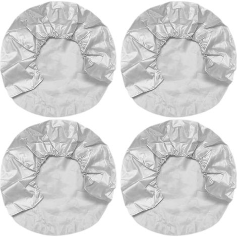 Housses de Protection Universelles pour Pneus de Camion et Camping-Car en Tissu Oxford Argenté, Multi-fonctionnelles et Sûres, Lot de 4 Pièces pour Différents Véhicules (1/5)