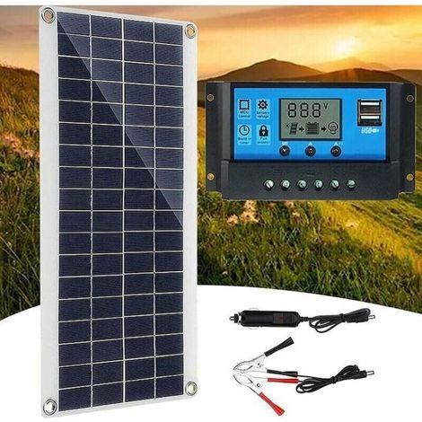 [NON UTILIZZATO] Kit panou solare 300W 12V, controller di incarcare solare 60A, pentru camper, iaht, esterno, gradina