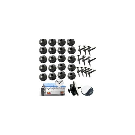 Crochet Ridelle De Bâche Ronds Inclus Vis Lot de 20 Boutons Ronds (20 Pcs) pour Filet Remorque Et Bache Remorque Crochet Remorque en Plastique Dur
