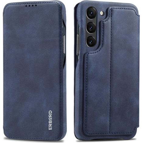Étui à rabat pour Samsung Galaxy S23 Plus, Erbord Retro, bleu (1/5)