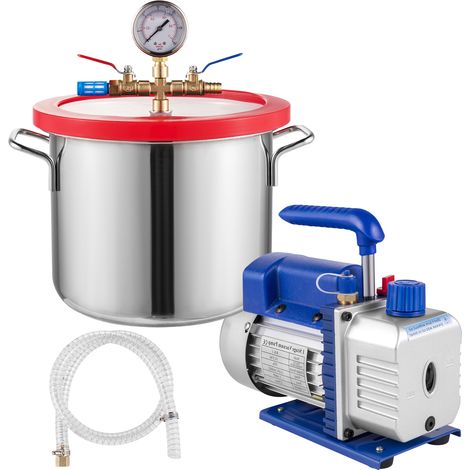 Mophorn 1,5 Gallonen 3CFM 1/4HP Vakuumkammer, HVAC-Kältemittelpumpe, einstufige Drehschieberpumpe, A/C-Evakuierung