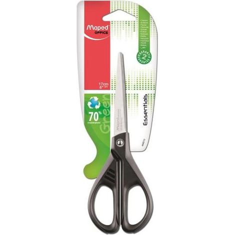 Maped Essential Green Ciseaux d'office Découpe droite Noir, Acier inoxydable