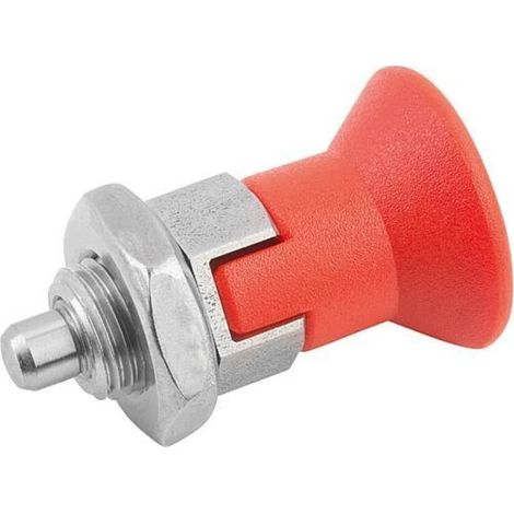 KIPP Arretierbolzen Gr.1 D1=M10X1 D=5 Form D mit Rastnut kurze Kontermutter (1/3)