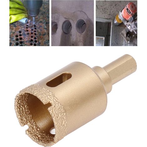 Forets diamantés 22-40 mm, forets à tige triangulaire, scie cloche haute performance pour verre/carrelage/granit/marbre/porcelaine (30 mm). (1/5)