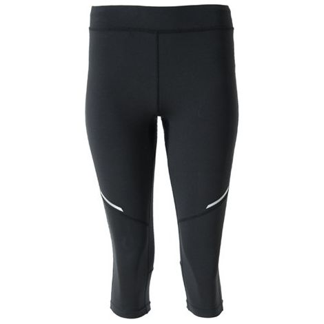 Malla deportiva de mujer a media pierna con detalles reflectantes ICARIA WOMAN ROLY L Negro