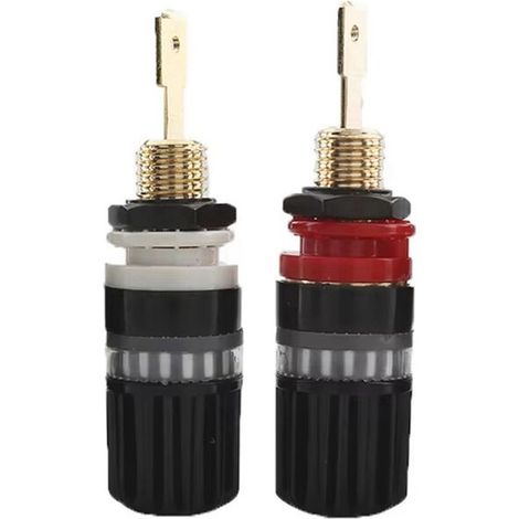 Bloques de terminales para altavoces de alta gama, bloques de terminales para altavoces de amplificadores de calidad audiófila, adaptador de conector de audio tipo banana. (1/5)