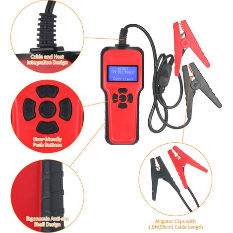 12V-Batterietester für Auto, LKW, Boot und Schifffahrt, digitaler Kfz-Lichtmaschinen- und Ladeanalysator mit Batteriediagnose. (1/5)