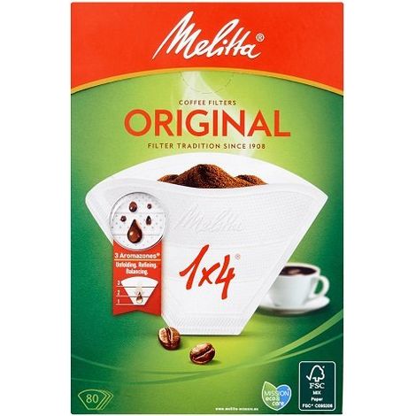 Melitta - filtre à café melitta original 1x4 / 80 - blanc -