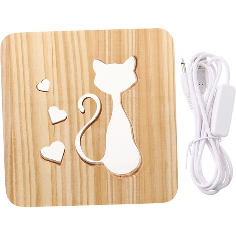1ensemble Lampe De Table Bois Décorative Lampe Usb Pour Salon Chambre Fête (1/5)