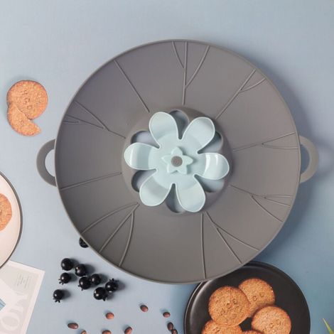 Couvercle en silicone anti-débordement pour casseroles, casseroles, cuisine (gris) (1/5)