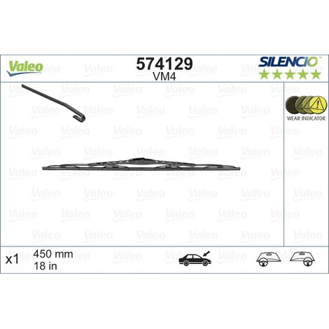Balai d'essuie-glace Valeo 574129 ABARTH 0 028 137 0 040 534 28137 40534 (1/4)