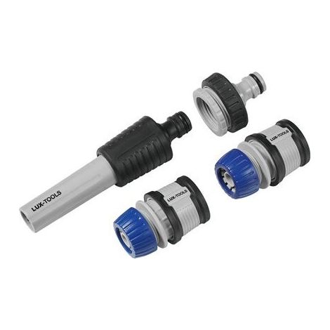 LUX TOOLS - CONNETTORE 4 PEZZI CON LANCIA PER IRRIGAZIONE