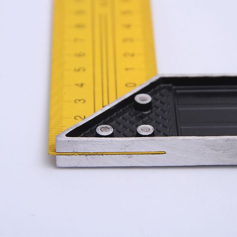 Righello ad angolo retto in lega di alluminio ispessito FOREHILL, righello ad angolo orizzontale da 90 gradi per lavorazione del legno, 12 pollici/300 mm (1/4)