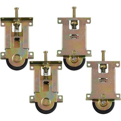 4 piezas de poleas para puertas correderas de armarios - Poleas fiables para puertas correderas con ruedas excéntricas (1/5)
