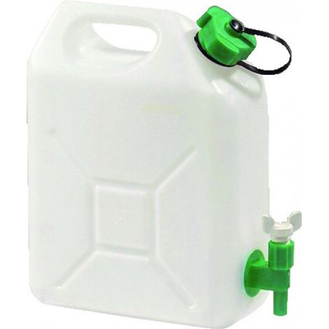 Jerricane plastique alimentaire 10 litres avec robinet – Poignée ergonomique – Robinet DN12 – 388429 – Forges De Magne