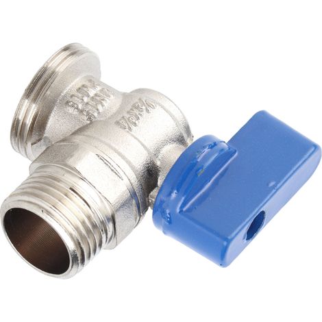 Vanne d'arrêt d'angle G1/2 DN15 mâle x G3/4 DN20 filetage laiton à bille quart de tour