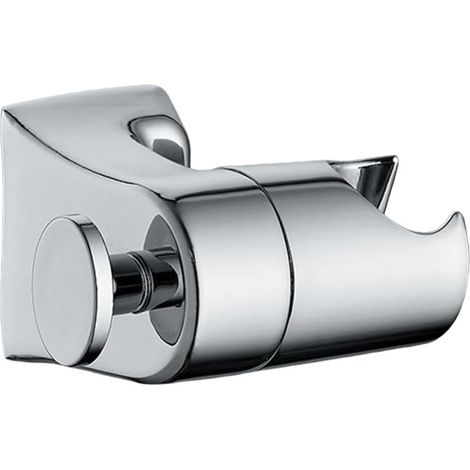 Support de pommeau de douche réglable à 360° en alliage de zinc pour douchette à main - Fixation murale robuste avec verrouillage à bille - Noir 55x58mm (Argent) (1/5)