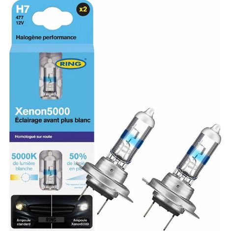 2 Ampoules H7 55w Ring Effet Xenon 5000k 12v