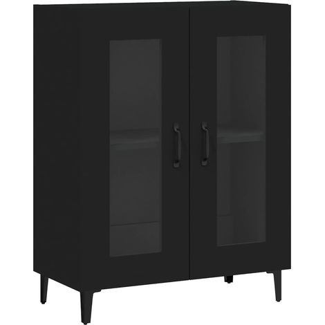 Credenza buffet cassettiera mobile contenitore organizer cucina soggiorno soggiorno 69,5 x 34 x 90 cm multistrato nero 020036067