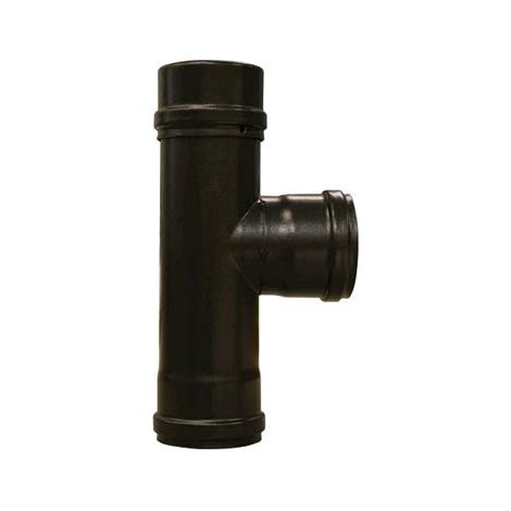 RACCORDO A T F/F per TUBO STUFA PELLET NERO 10 cm Spessore 1 mm