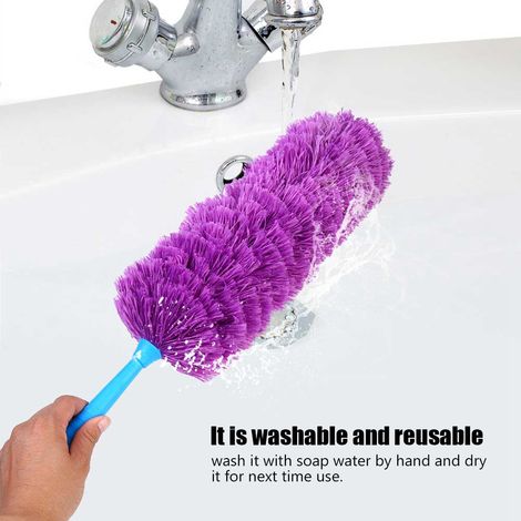 Chiffon à poussière lavable en microfibre douce antistatique pour le nettoyage de la maison, des meubles et de la voiture (violet) (1/5)