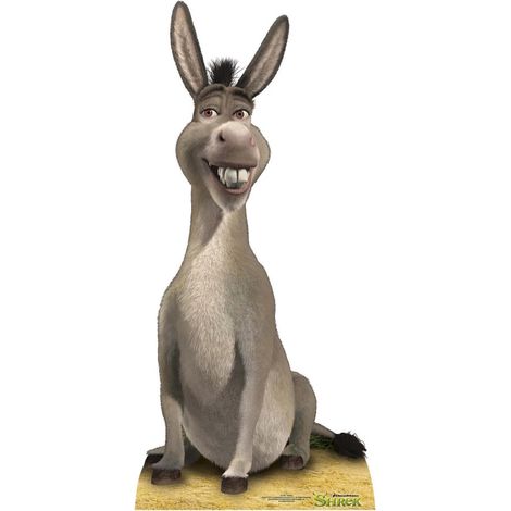 Figurine en carton Shrek - L' Âne assis et grand sourire - Haut 123 cm (1/5)