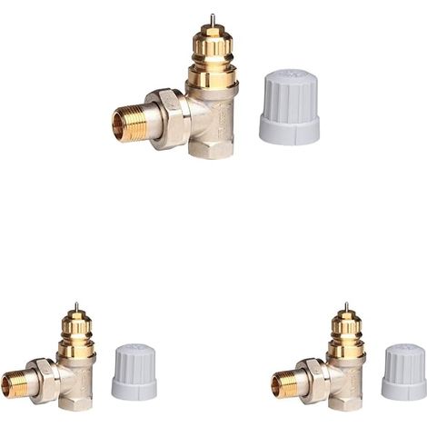 Lot de 3 Vannes thermostatiques 3/8" Gris, Tige 3/8", Pression 10 bar, Pour radiateur