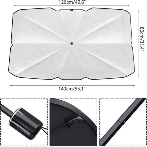 Pare-Brise-Soleil - Protection UV - Isolation Thermique - Pour Pare-Brise Avant de Voiture - Pliable - 1 Pièce (1/4)