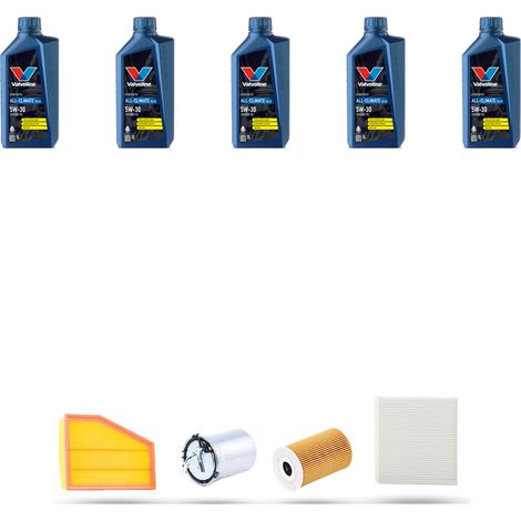 Kit tagliando 4 FILTRI e 5L OLIO compatibile con Audi A1 (8X1,8XK) 2.0 tdi 100kw dal 2011 (1/5)