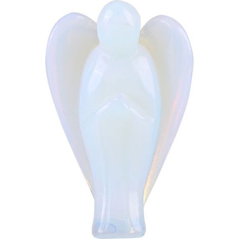 Figurine Ange - Pierre D Opale Naturelle - Pour Pratiques De Soins Energetiques - 3,8 Cm - 1 Piece (1/5)