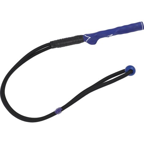 Entraîneur de swing avec balle en caoutchouc nylon antidérapant réglable, outil d'entraînement à la vitesse de swing, bâton d'échauffement pour exercices de force des bras, bleu (1/5)