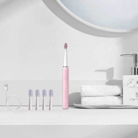 (1 pièce) Brosse à dents électrique sonique domestique pour adulte, brosse à dents électrique à poils souples à trois vitesses, chargement USB