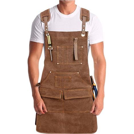 Tablier de Travail Professionnel Lourd avec 5 Poches, pour Soudeur, Soudure, Cuisine et Métiers - Résistant et Multifonction (Modèle Cuir Rustique)-ARCAN (1/4)