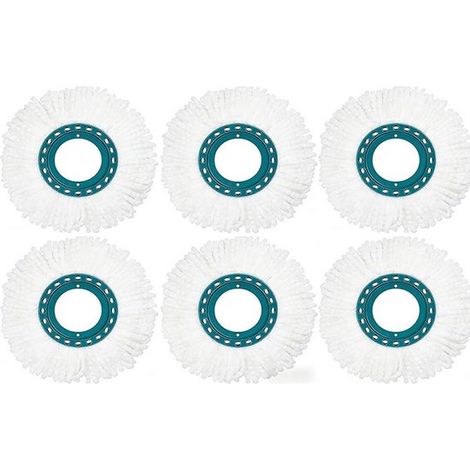 6 pièces - balais à franges - balai à frange - serpillière - adapté aux systèmes Leifheit Disc Mop - balai à franges (1/5)