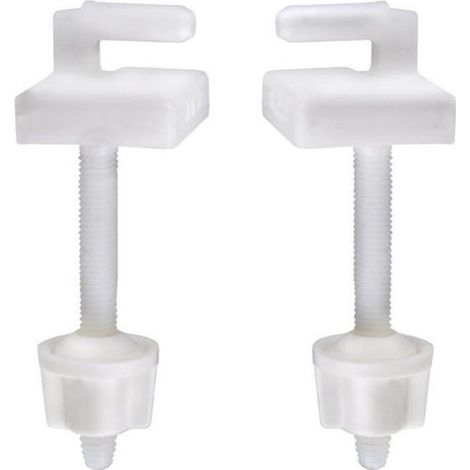 Charnière Abattant De WC - Plastique Blanc - Fixation Par Le Dessus - Universel - 1 Pièce