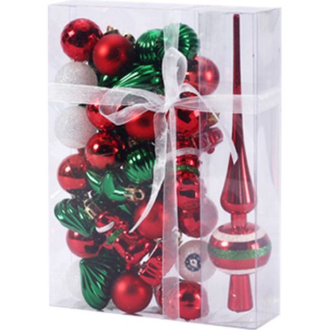 Boule De Noel - 34 Pièces En Plastique Incassable - Décoration Arbre De Noël Et Table - Style Elfe - Lot Complet (1/5)
